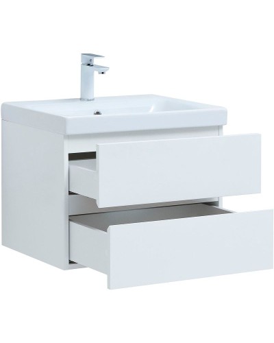 Тумба под раковину Aquanet Беркли 60 302349 подвесная Белый глянец