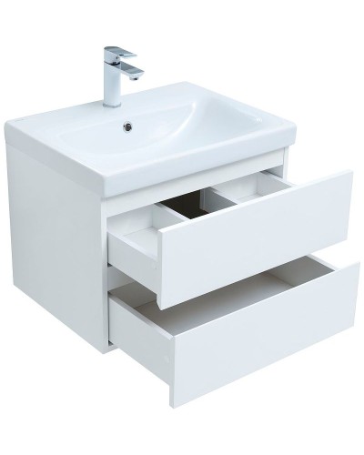 Тумба под раковину Aquanet Беркли 60 302349 подвесная Белый глянец