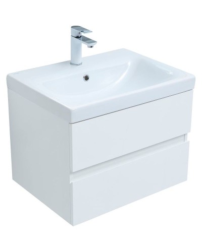 Тумба под раковину Aquanet Беркли 60 302349 подвесная Белый глянец