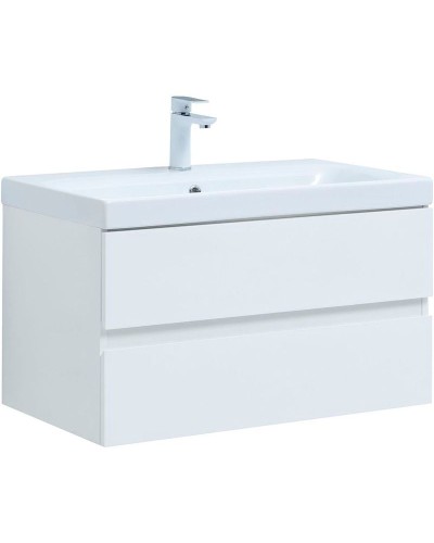 Тумба под раковину Aquanet Беркли 80 302351 подвесная Белый глянец