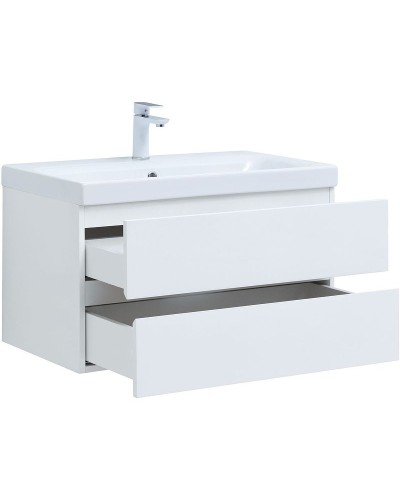 Тумба под раковину Aquanet Беркли 80 302351 подвесная Белый глянец