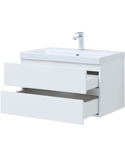 Тумба под раковину Aquanet Беркли 80 302351 подвесная Белый глянец