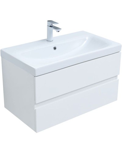 Тумба под раковину Aquanet Беркли 80 302351 подвесная Белый глянец