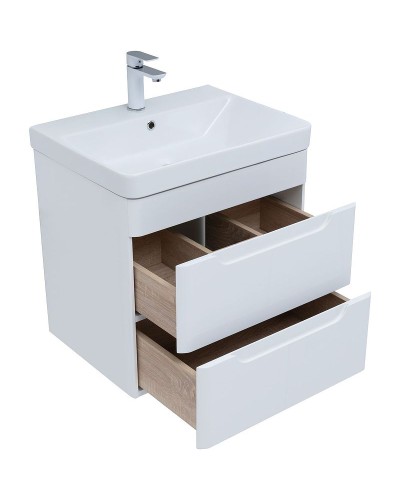 Тумба под раковину Aquanet София 60 288905 подвесная Белый глянец