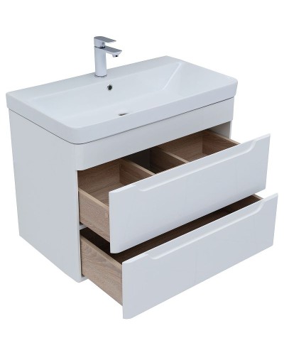 Тумба под раковину Aquanet София 80 274002 подвесная Белый глянец
