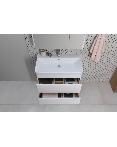 Тумба под раковину Aquanet София 80 274002 подвесная Белый глянец