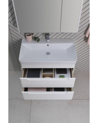 Тумба под раковину Aquanet София 80 274002 подвесная Белый глянец