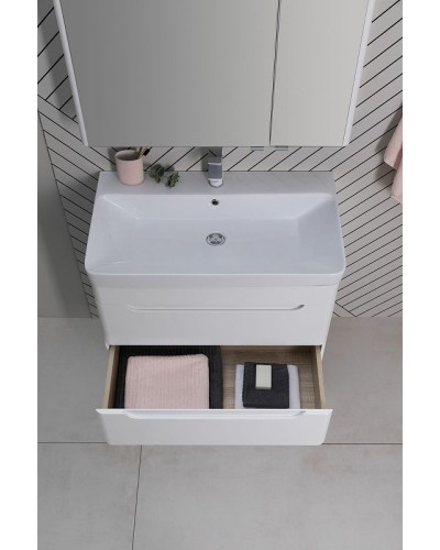 Тумба под раковину Aquanet София 80 274002 подвесная Белый глянец