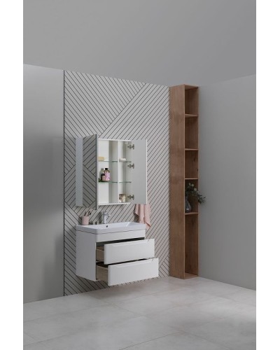 Тумба под раковину Aquanet София 80 274002 подвесная Белый глянец