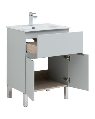 Тумба под раковину Aquanet Алвита New 60 277548 Серая матовая