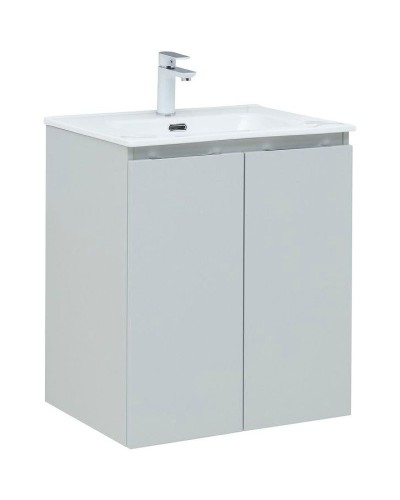 Тумба под раковину Aquanet Алвита New 60 277524 подвесная Серая матовая