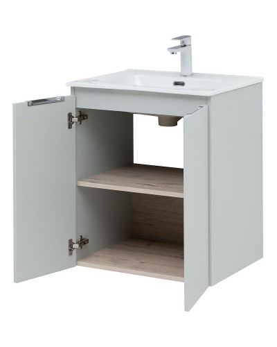 Тумба под раковину Aquanet Алвита New 60 277524 подвесная Серая матовая