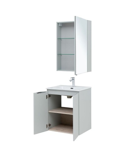 Тумба под раковину Aquanet Алвита New 60 277524 подвесная Серая матовая