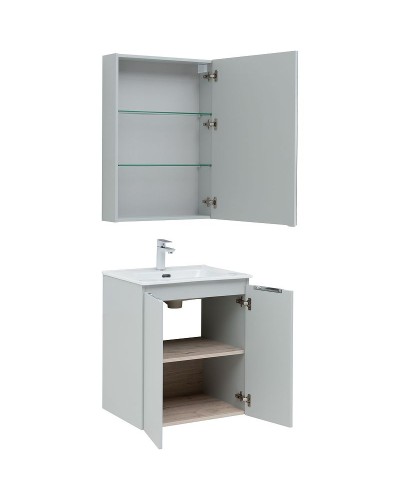 Тумба под раковину Aquanet Алвита New 60 277524 подвесная Серая матовая