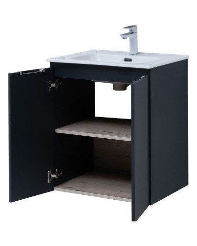 Тумба под раковину Aquanet Алвита New 60 277523 подвесная Антрацит