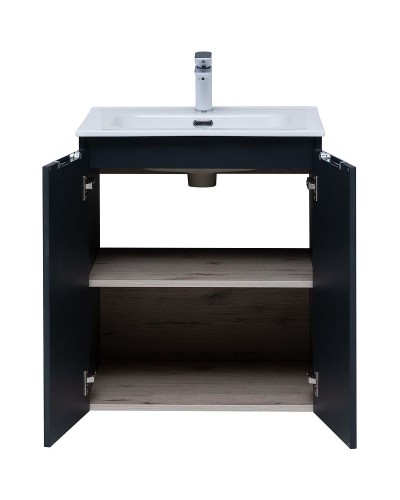 Тумба под раковину Aquanet Алвита New 60 277523 подвесная Антрацит