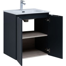 Тумба под раковину Aquanet Алвита New 60 277523 подвесная Антрацит