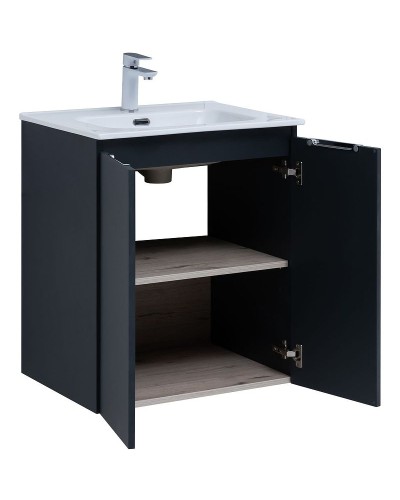 Тумба под раковину Aquanet Алвита New 60 277523 подвесная Антрацит