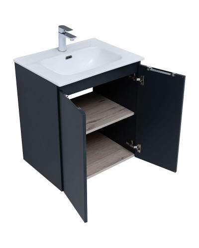 Тумба под раковину Aquanet Алвита New 60 277523 подвесная Антрацит