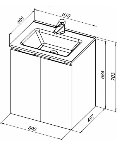 Тумба под раковину Aquanet Алвита New 60 277523 подвесная Антрацит