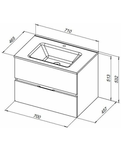 Тумба под раковину Aquanet Алвита New 70 303909 подвесная Белая матовая
