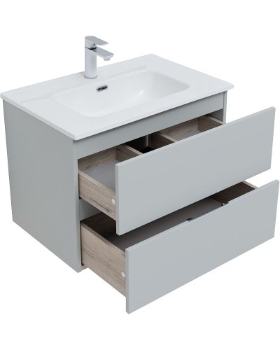 Тумба под раковину Aquanet Алвита New 70 303907 подвесная Серая матовая