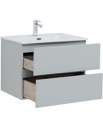 Тумба под раковину Aquanet Алвита New 70 303907 подвесная Серая матовая