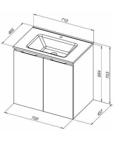Тумба под раковину Aquanet Алвита New 70 303905 подвесная Белая матовая