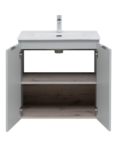Тумба под раковину Aquanet Алвита New 70 303903 подвесная Серая матовая