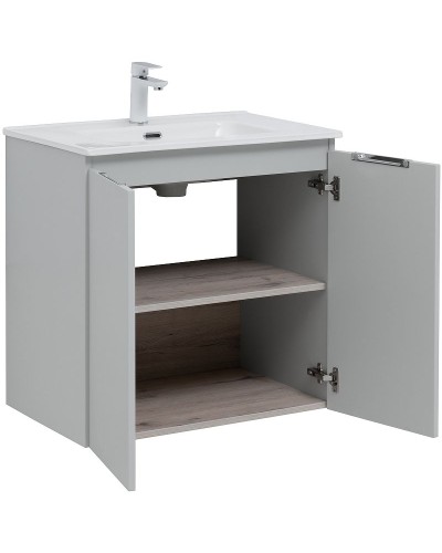 Тумба под раковину Aquanet Алвита New 70 303903 подвесная Серая матовая