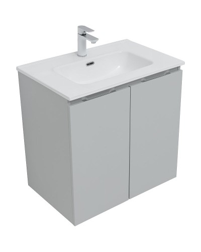 Тумба под раковину Aquanet Алвита New 70 303903 подвесная Серая матовая