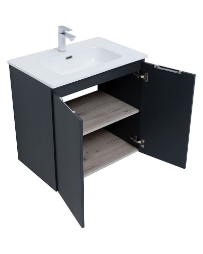 Тумба под раковину Aquanet Алвита New 70 303904 подвесная Антрацит