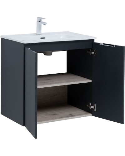 Тумба под раковину Aquanet Алвита New 70 303904 подвесная Антрацит