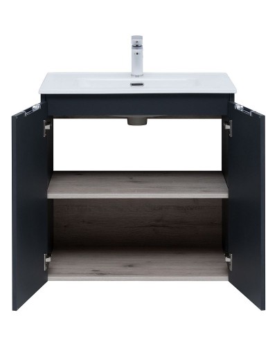Тумба под раковину Aquanet Алвита New 70 303904 подвесная Антрацит