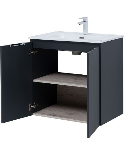 Тумба под раковину Aquanet Алвита New 70 303904 подвесная Антрацит