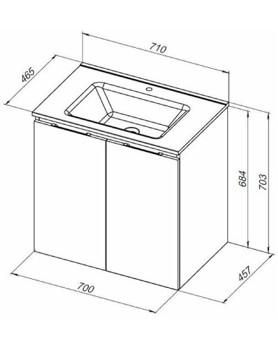 Тумба под раковину Aquanet Алвита New 70 303904 подвесная Антрацит