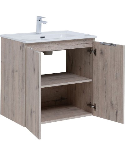 Тумба под раковину Aquanet Алвита New 70 303906 подвесная Дуб веллингтон белый