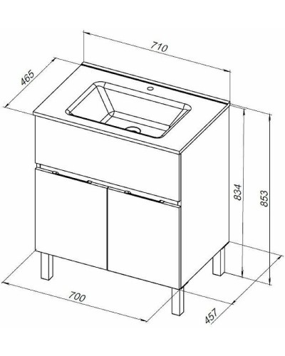 Тумба под раковину Aquanet Алвита New 70 303901 Белая матовая