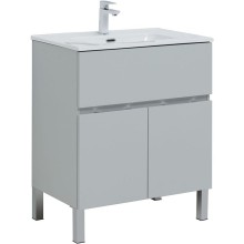 Тумба под раковину Aquanet Алвита New 70 303899 Серая матовая