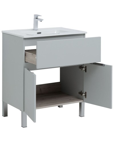 Тумба под раковину Aquanet Алвита New 70 303899 Серая матовая