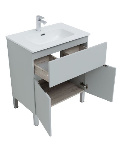 Тумба под раковину Aquanet Алвита New 70 303899 Серая матовая