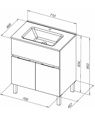 Тумба под раковину Aquanet Алвита New 70 303899 Серая матовая