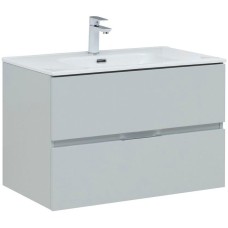 Тумба под раковину Aquanet Алвита New 80 277516 подвесная Серая матовая