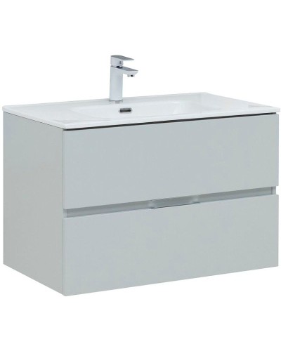 Тумба под раковину Aquanet Алвита New 80 277516 подвесная Серая матовая