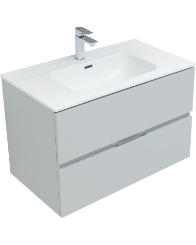 Тумба под раковину Aquanet Алвита New 80 277516 подвесная Серая матовая