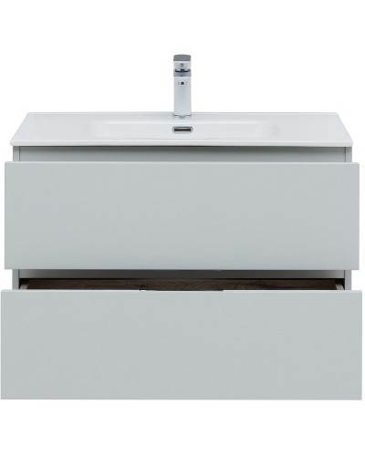 Тумба под раковину Aquanet Алвита New 80 277516 подвесная Серая матовая