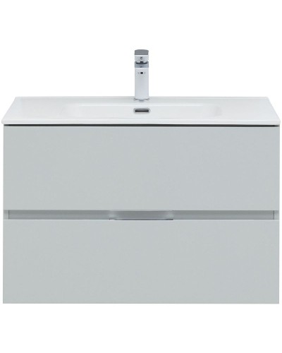 Тумба под раковину Aquanet Алвита New 80 277516 подвесная Серая матовая