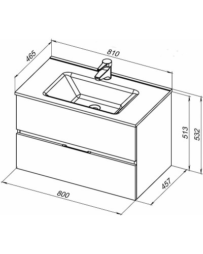 Тумба под раковину Aquanet Алвита New 80 277516 подвесная Серая матовая