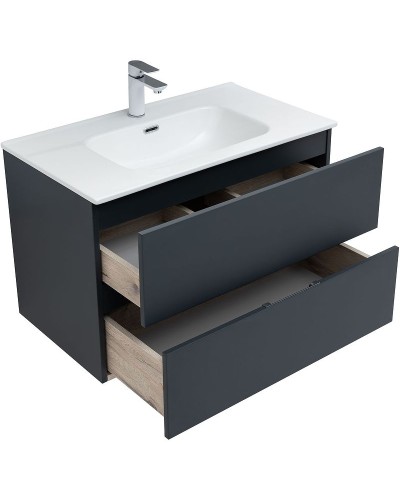 Тумба под раковину Aquanet Алвита New 80 277515 подвесная Антрацит