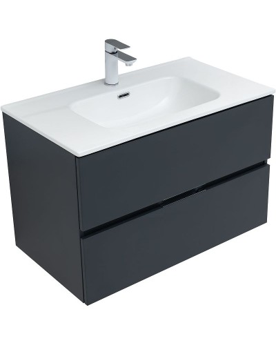 Тумба под раковину Aquanet Алвита New 80 277515 подвесная Антрацит
